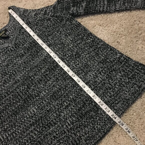 Marled Salt And Pepper Cold Shoulder Knit Sweater - Picture 13 of 14